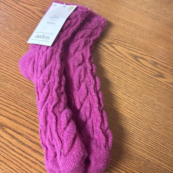 Auden Crew Socks Cozy Cable Chenille Light Blue Womens Size 4-10 2 Pairs - Picture 1 of 1
